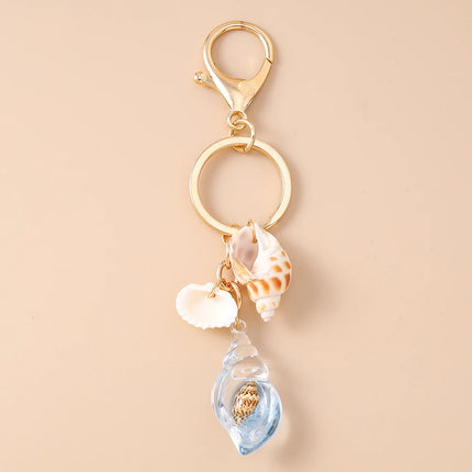 Fashion Summer Beach Shell Keychain Women Girls Conch Key Ring Pendants for Handbag DIY Handmade Jewelry Gifts