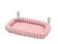 Foldable Cat Window Perch -with 4-Sided Bolster, Metal Frame - Window Hammock for Large Cats and Kittens