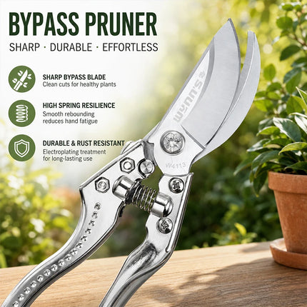 SK5 Steel Garden Pruning Shears Heavy-Duty Bypass Pruner for Tree Branch Trimming Ergonomic Gardening Scissors Tool