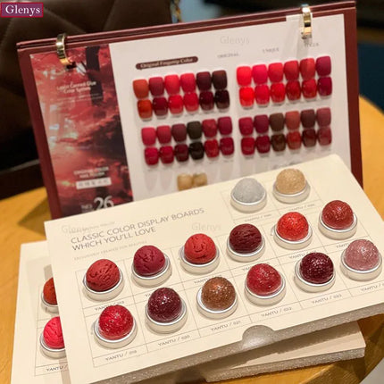 Glenys 26 Color Velvet Retro Red Solid Cream Internet Red Popular Matching Professional Painting Pen Nail Art Varnish Set