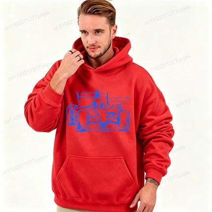 Sunday Racing Car Printed Men's Hoodies Long Sleeve Fleece Sweatshirts Hip Hop Casual Streetwear Tops Automotive Enthusiast Gift