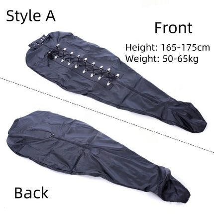 Sexy Porn Lingerie Full Body Bodysuit with Stretch PU Leather Bondage Sleeping Bag for Women Exotic Apparelt Costumes