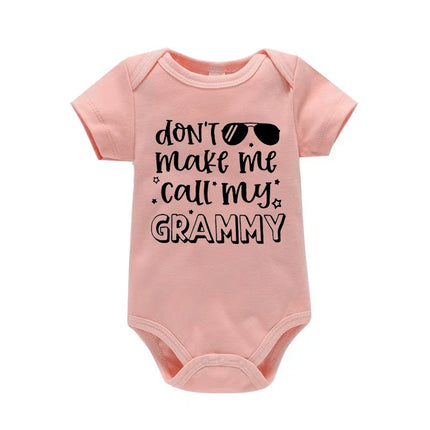 "Don't Make Me Call My Grammy" Funny Letter Print Baby Onesie Newborn Clothes Baby Girl Boy Romper 0-24M