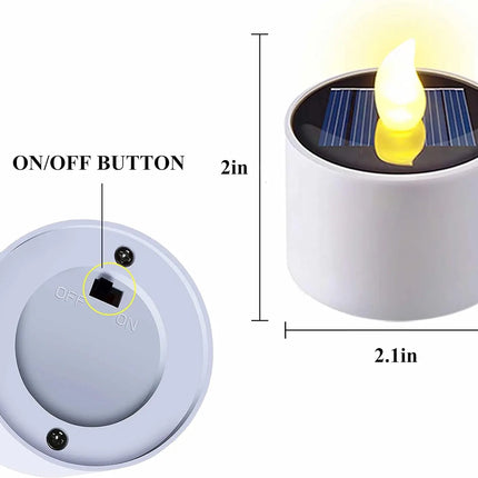 Solar Tea Light LED Candles Outdoor Waterproof Flameless Solar Tea Lights Rechargeable Candles for Party Garden Home Deco
