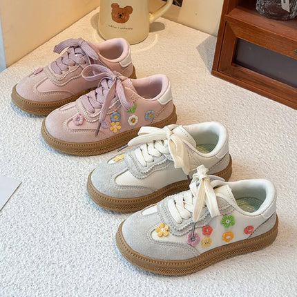 PU Leather Sport Shoes For Children Korean Style Teenager Kid's Sneakers Waterproof Outdoor Girl's Tennis Footwear Casual Shoes
