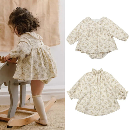 2024 Cute Floral Baby Girl Dresses Cotton Newborn Girl Romper Toddler Girl Clothing