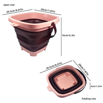 Children's collapsible bucket multi-functional small bucket seaside toys play sand portable play water catch the sea