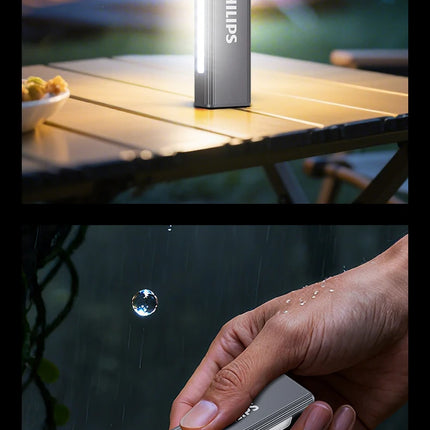 Philips New Flashlight 600LM Supports 3 Type Dimming UV light, Red Laser, 365nm Purple Light, COB,Magnetic Function with a Clip
