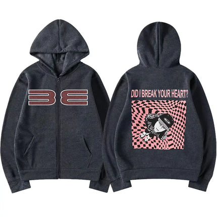 Hit Me Hard and Soft DID I BERAK YOUR HEART? Zipper Hoodies Men Women Clothing Pullovers Fashion Hip Hop Zip Up Sweatshirt Coats