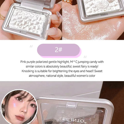 LEEINTO Dreamy Highlighting Powder: 3D Effect for a Natural, All-Over Glow - Multi-Purpose Compact Powder for Blush, Contour,