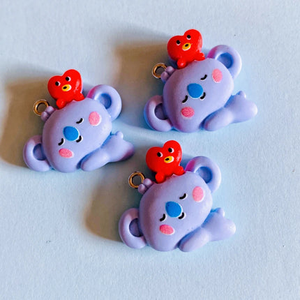 10PCs Cute Animal Cartoon Koala Resin Charms for jewelry making Pendant Small Character Mum Gifts Earring Necklace Accessories