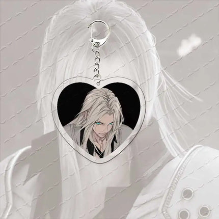 Acrylic Hot Game Sephiroth Keychain Bag Charms Heart Sephiroth Keyrings Pendant Accessories Gamer Fans Gifts