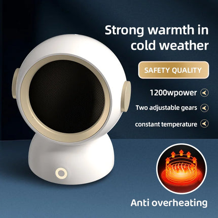 1200W Electric Heater Portable Desktop Fan Heater Heating Warm Air Blower Mini Radiator Home Office Warmer Machine for Winter