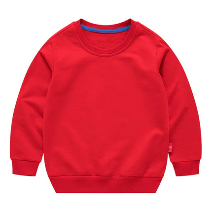 Spring Children's Cotton sweatshirt Boy and Girl Casual Solid Plain Hoodies Tops 3-10 Years Kids Long Sleeve T-shirt Cltohes