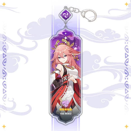 Anime Keychain Linnea Flins Durin Mualani Furina Arlecchin Key Chain Accessories Genshin Impact Cute Bag Pendant Key Ring Gift