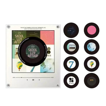 Mini NFC Music Player Disc Frame Acrylic Rotating Atmosphere Night Light Album Magnet