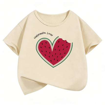 Sweet Watermelon Lover Printed T Shirts Short Sleeve Kids Children's T-shirt Boys Girls Summer Spring Casual Top Tee Shirt