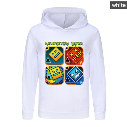 Geometry Dash Clothes Kids Spring Autumn Hoodies Baby Boys Hooded Sweatshirts Toddler Girls Casual Outerwear Children Coats