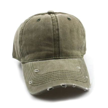 1pc Solid Distressed Perforated Mesh Washed Baseball Cap, Breathable Sun Protection Accessory For Spring and Summer，adjustable
