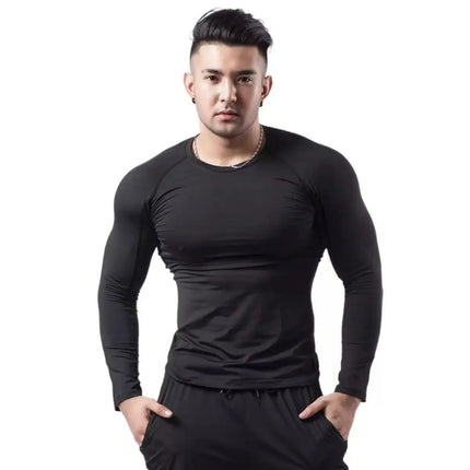 2026 Men Running T shirt Quick Dry Bodybuilding Sport Shirt Long Sleeve Compression Top Fitness Tight Rashgard Gym T-Shirt Men