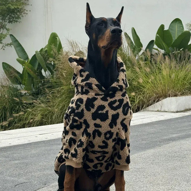 Fashion Dubin Clothes Handsome Big Dog Clothes Winter Warm Lamb Wool Clothes Border Herding Weimar Medium and Large Dog Hoodies