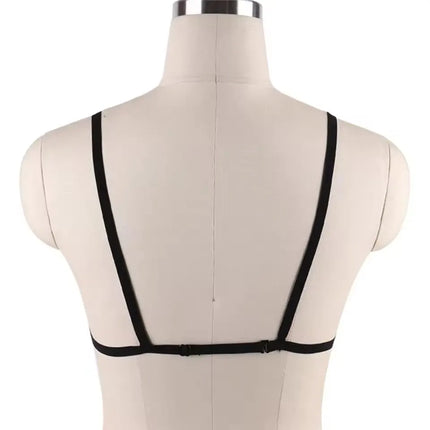 Black Hollow Out Harness Strappy Lingerie Bondage Body Sexy Bra Lingerie Crop Tops Cage Lingerie Harness Belt Fetish Wear Women
