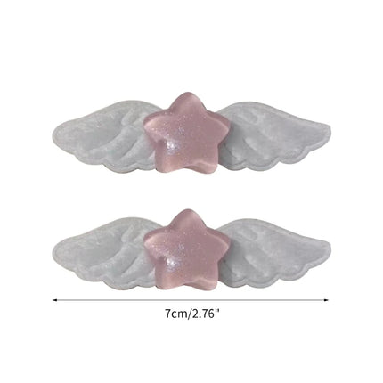 2pcs Cute Hairpins Sweet Hair Barrettes Y2K Pill Star Wings Hair Side Clip