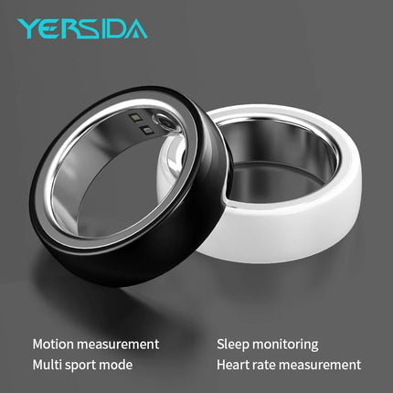 Waterproof R08M Health Smart Ring Nano Ceramic Stainless Steel Rings Heart Rate Blood Oxygen Sleep Emotion Monitor Sport For Man