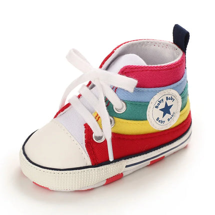 Baby Canvas Classic Sports Shoes Newborn Boys and Girls Printed Star First Walkers Shoes Infant Anti Slip Baby Shoes