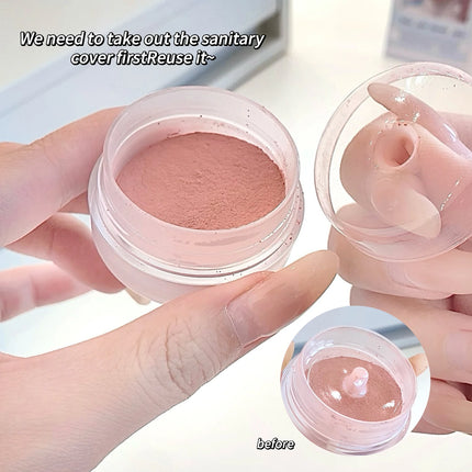 SHAQINUO 3 Color Airy Boom Blush Powder Lazy Air Blush Expanding Mushroom Head Blush Powder Even Skin Tone Blush