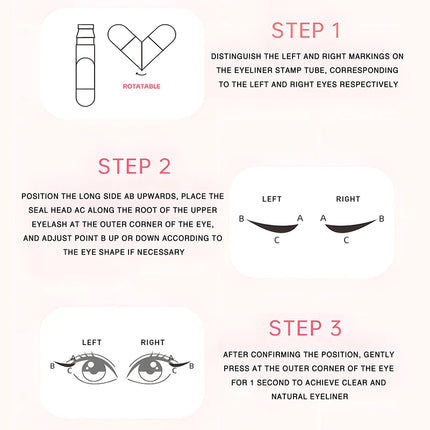O'CHEAL  All-in-one Rotating Eyeliner Stamp Pen Quick Eye Makeup Double-Ended Eyeliner Waterproof Long-Lasting Stamp Eyeliner