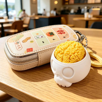 10/1pcs Fun 3D Printed Skull Brain Clicker Keychain Skull Button Fidget Clicker Mechanical Keyboard Bag Pendant Stress Relief
