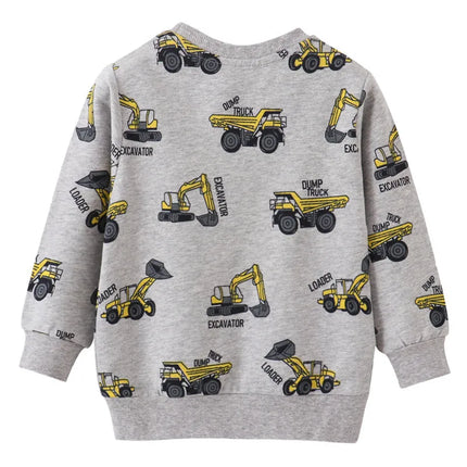 Jumping Meters 2-7T Fashion Boys Sweatshirts Autumn Cars Print Long Sleeve Toddler Kids Costume  Spring Hooded Shirts