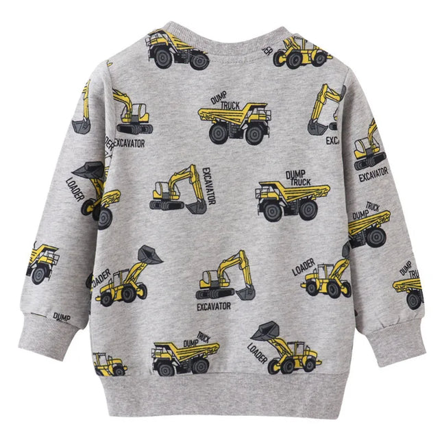 Jumping Meters 2-7T Fashion Boys Sweatshirts Autumn Cars Print Long Sleeve Toddler Kids Costume  Spring Hooded Shirts
