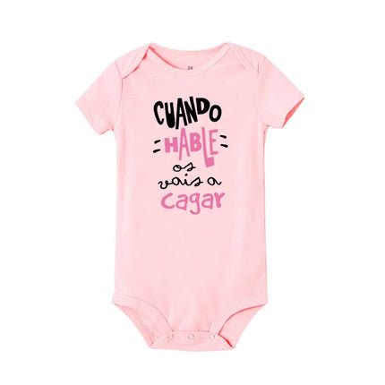 When I Talk You Mess Up The Gift Print Baby Rompers Infant Bosysuit Baby Cute Cloths Newbron Short Sleeve Bodysuits Toddler Gift