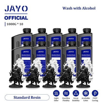 JAYO Standard/ABS-Like/PA-Like/High Temp/Though Resin 10KG 395-405nm UV Curing  Photopolymer Rapid Resin for LCD/DLP 3D Printer