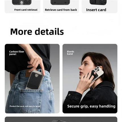 Ultra-Thin Magnetic Phone Holder with Multi-Functional Wallet Portable Double-sided Magnetic Stand with Anti-lost Hook and Strap