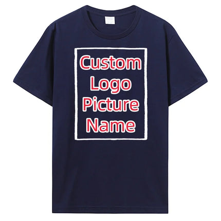 Custom T-Shirt Make Your Design Logo Text Men Print Company Team Cotton T-shirt Personalized T-shirt Gift Tees Tops