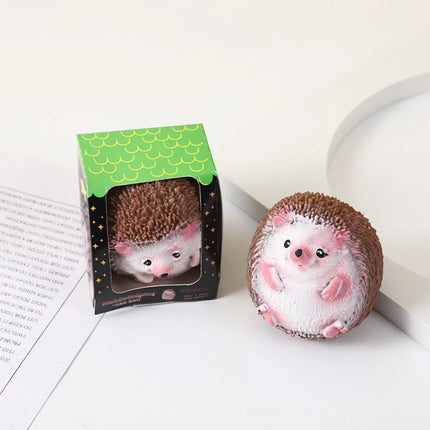 Kawaii Animals Cartoon Hedgehog Decompression Toys TPR Quick Rebound Squeeze Toys Fidget Toys Kids Fun Kids