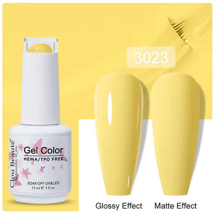 Clou Beaute 15ml Nail Gel Polish Vernis Semi Permanent UV LED Lamp Lakiery Hybrydowe Hema Free Red Nail Art Gel Lacquer Gel