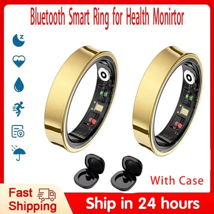 R09 Smart Ring Men Women with Charging Case Heart Rate Blood Oxygen 5ATM Waterproof SmartRing For Xiaomi Samsung Android IOS
