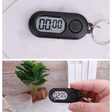 Electronic Clock Keychain stop watch ports Small Stop Timer Keychain LCD Screen Digital Clock Lightweight Countdown Accessories