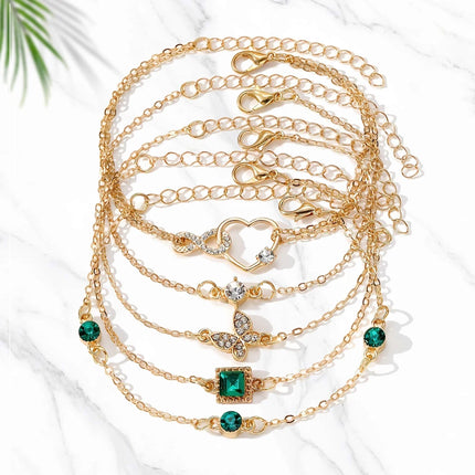 5-piece women's jewelry set, fashionable and casual bracelet set, suitable for daily wear and holiday gifts for friends