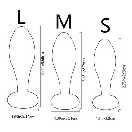 Soft Silicone Personal Wellness Kit 3 Sizes Anus plug , Ergonomic Shape, Sparkling Gem Base sex toy
