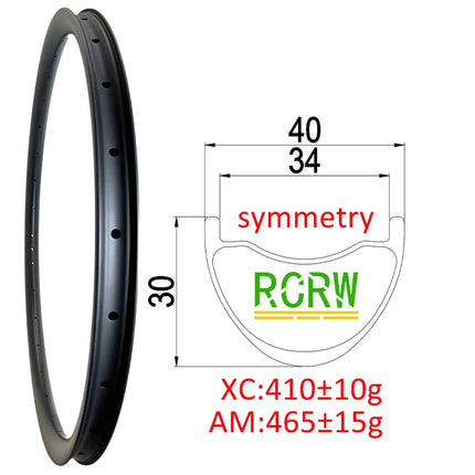 29er MTB XC AM 270g-465g Carbon Rim 28/30/32/34/35/36/38/40 Wide 23/25/28/30mm Deep Symmetric or Asymmetric UD 24/28/32/36Hole