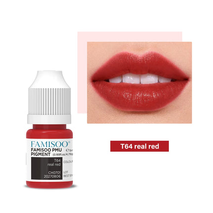 FAMISOO 5ML Permanent Makeup Pigment Inks Lip Tattoo Ink for Semi Permanent Makeup Eyebrows Pigment Tattoo Supplies
