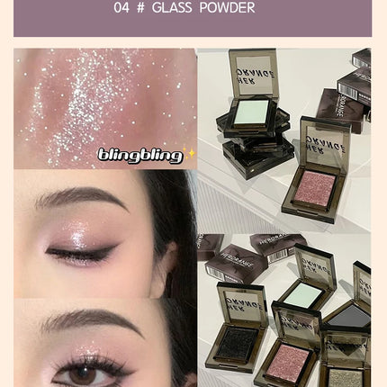 Smoky Blue-gray Eye Shadow Palette Sweet Cool Single Color Mini Eyeshadow Palette Pearl Matte Shimmer Brightening Eyes Makeup
