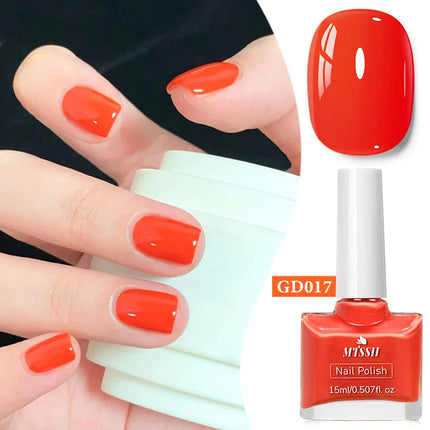 Mtssii 15ml Water-Based Nail Polish Quick Drying,Nude Glitter Red Nail Varnish,Odorless,Durable,Peelable,No-bake Nail Polish