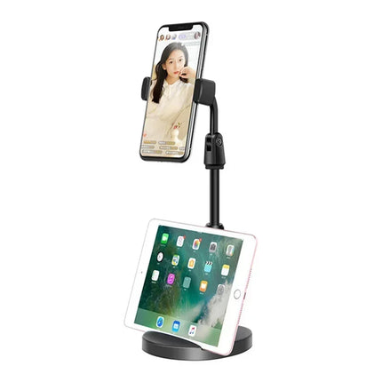 Liftable Mobile Dual Card Slot  Phone Holder Strong Bearing Capacity Desk Bracket Multi-function Video Chases Drama Artifact