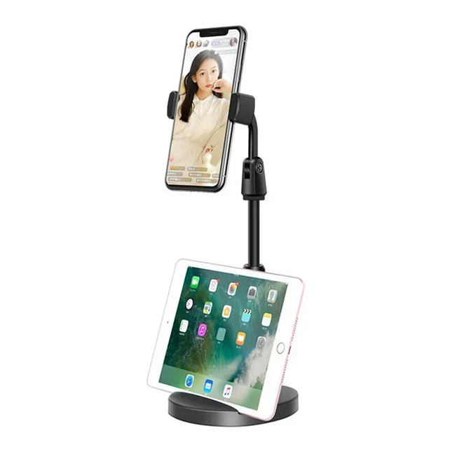 Liftable Mobile Dual Card Slot Phone Holder Strong Bearing Capacity Desk Stand Multi-function Video Chase Drama Artifact